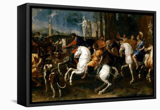 Nicolas Poussin / 'Atalanta and Meleager's Hunt', 1634-1639, French School, Oil on canvas, 160 c...-NICOLAS POUSSIN-Framed Stretched Canvas