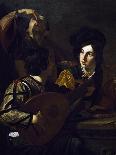 Viola Player, Detail from Drinking Party with Lute Player-Nicolas Tournier-Giclee Print