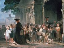 Children at a Church Door, C1817-1845-Nicolas-Toussaint Charlet-Stretched Canvas
