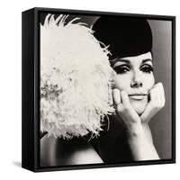 Nicole de la Marge in a Peter Shepherd Velvet Cap, 1965-John French-Framed Stretched Canvas