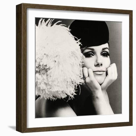 Nicole de la Marge in a Peter Shepherd Velvet Cap, 1965-John French-Framed Giclee Print