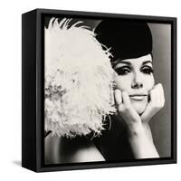 Nicole de la Marge in a Peter Shepherd Velvet Cap, 1965-John French-Framed Stretched Canvas