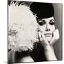 Nicole de la Marge in a Peter Shepherd Velvet Cap, 1965-John French-Mounted Premium Giclee Print