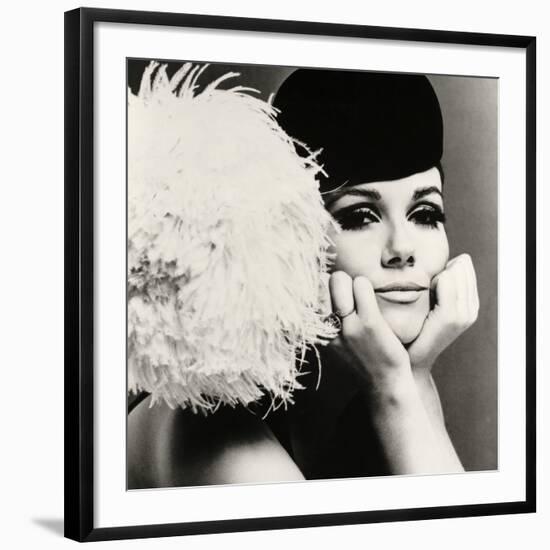 Nicole de la Marge in a Peter Shepherd Velvet Cap, 1965-John French-Framed Giclee Print