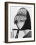 Nicole de la Marge in an Otto Lucas Jersey Scarf over an Ocelot Hat, 1964-John French-Framed Giclee Print