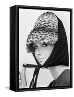 Nicole de la Marge in an Otto Lucas Jersey Scarf over an Ocelot Hat, 1964-John French-Framed Stretched Canvas