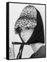 Nicole de la Marge in an Otto Lucas Jersey Scarf over an Ocelot Hat, 1964-John French-Framed Stretched Canvas