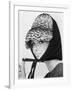 Nicole de la Marge in an Otto Lucas Jersey Scarf over an Ocelot Hat, 1964-John French-Framed Giclee Print