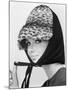 Nicole de la Marge in an Otto Lucas Jersey Scarf over an Ocelot Hat, 1964-John French-Mounted Giclee Print