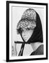 Nicole de la Marge in an Otto Lucas Jersey Scarf over an Ocelot Hat, 1964-John French-Framed Giclee Print