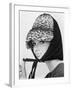 Nicole de la Marge in an Otto Lucas Jersey Scarf over an Ocelot Hat, 1964-John French-Framed Giclee Print