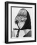 Nicole de la Marge in an Otto Lucas Jersey Scarf over an Ocelot Hat, 1964-John French-Framed Giclee Print