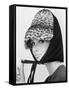 Nicole de la Marge in an Otto Lucas Jersey Scarf over an Ocelot Hat, 1964-John French-Framed Stretched Canvas