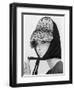 Nicole de la Marge in an Otto Lucas Jersey Scarf over an Ocelot Hat, 1964-John French-Framed Giclee Print