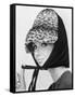 Nicole de la Marge in an Otto Lucas Jersey Scarf over an Ocelot Hat, 1964-John French-Framed Stretched Canvas