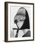 Nicole de la Marge in an Otto Lucas Jersey Scarf over an Ocelot Hat, 1964-John French-Framed Giclee Print