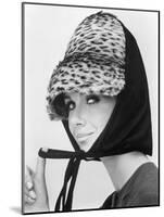 Nicole de la Marge in an Otto Lucas Jersey Scarf over an Ocelot Hat, 1964-John French-Mounted Giclee Print
