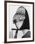 Nicole de la Marge in an Otto Lucas Jersey Scarf over an Ocelot Hat, 1964-John French-Framed Giclee Print