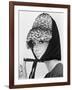 Nicole de la Marge in an Otto Lucas Jersey Scarf over an Ocelot Hat, 1964-John French-Framed Giclee Print