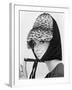 Nicole de la Marge in an Otto Lucas Jersey Scarf over an Ocelot Hat, 1964-John French-Framed Giclee Print