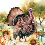 Elegant Thanksgiving Turkey II-Nicole DeCamp-Framed Art Print