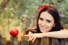 Snow White with Red Apple Fairy Tale Portrait-Nicoleta Ionescu-Mounted Photographic Print