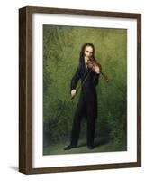 Nicolo Paganini, after 1830-Georg Friedrich Kersting-Framed Giclee Print