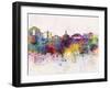 Nicosia Skyline in Watercolor Background-paulrommer-Framed Art Print