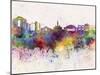 Nicosia Skyline in Watercolor Background-paulrommer-Mounted Art Print