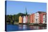 Nidaros Cathedral, Old Fishing Warehouses and Gamle Bybro, Trondheim-Doug Pearson-Stretched Canvas