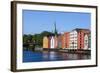 Nidaros Cathedral, Old Fishing Warehouses and Gamle Bybro, Trondheim-Doug Pearson-Framed Photographic Print