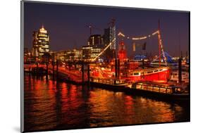 Niederhafen of Hamburg, at Night-Thomas Ebelt-Mounted Photographic Print