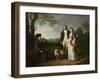 Niels Ryberg with His Son Johan Christian and His Daughter-In-Law Engelke, Née Falbe, 1797-Jens Juel-Framed Giclee Print