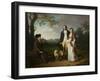 Niels Ryberg with His Son Johan Christian and His Daughter-In-Law Engelke, Née Falbe, 1797-Jens Juel-Framed Giclee Print