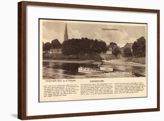 Nienburg Weser, Dampfer, Weserschlößchen, Lied-null-Framed Giclee Print