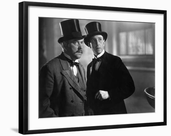 Nigel Bruce and Basil Rathbone: The Hound of The Baskervilles, 1939-null-Framed Photographic Print