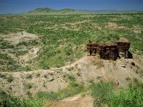 Rock Formations Caused by Erosion and known as the Twin Rocks, at Bluff, Utah, USA-Nigel Callow-Framed Stretched Canvas