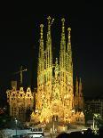 Sagrada Familia, the Gaudi Cathedral, Illuminated at Night in Barcelona, Cataluna, Spain-Nigel Francis-Photographic Print