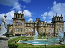 Water Fountain and Statue in the Garden before Blenheim Palace, Oxfordshire, England, UK-Nigel Francis-Framed Photographic Print