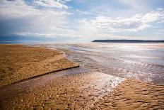 Pennard Pill Meets the Bristol Channel at Three Cliffs Bay, Gower, South Wales, UK-Nigel John-Photographic Print