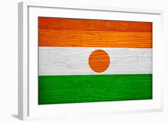 Niger Flag Design with Wood Patterning - Flags of the World Series-Philippe Hugonnard-Framed Art Print