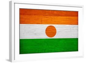 Niger Flag Design with Wood Patterning - Flags of the World Series-Philippe Hugonnard-Framed Art Print