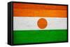 Niger Flag Design with Wood Patterning - Flags of the World Series-Philippe Hugonnard-Framed Stretched Canvas