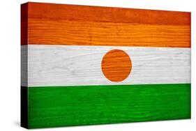 Niger Flag Design with Wood Patterning - Flags of the World Series-Philippe Hugonnard-Stretched Canvas