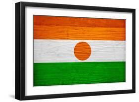 Niger Flag Design with Wood Patterning - Flags of the World Series-Philippe Hugonnard-Framed Art Print