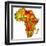 Niger on Actual Map of Africa-michal812-Framed Art Print