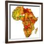 Niger on Actual Map of Africa-michal812-Framed Art Print