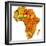 Niger on Actual Map of Africa-michal812-Framed Premium Giclee Print