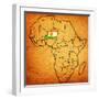 Niger on Actual Map of Africa-michal812-Framed Art Print