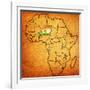 Niger on Actual Map of Africa-michal812-Framed Art Print